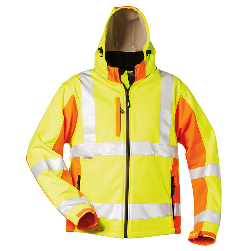 Elysee Softshell Funktions Outdoor Regen Jacke Warnschutz orange B-Ware Gr M XL 