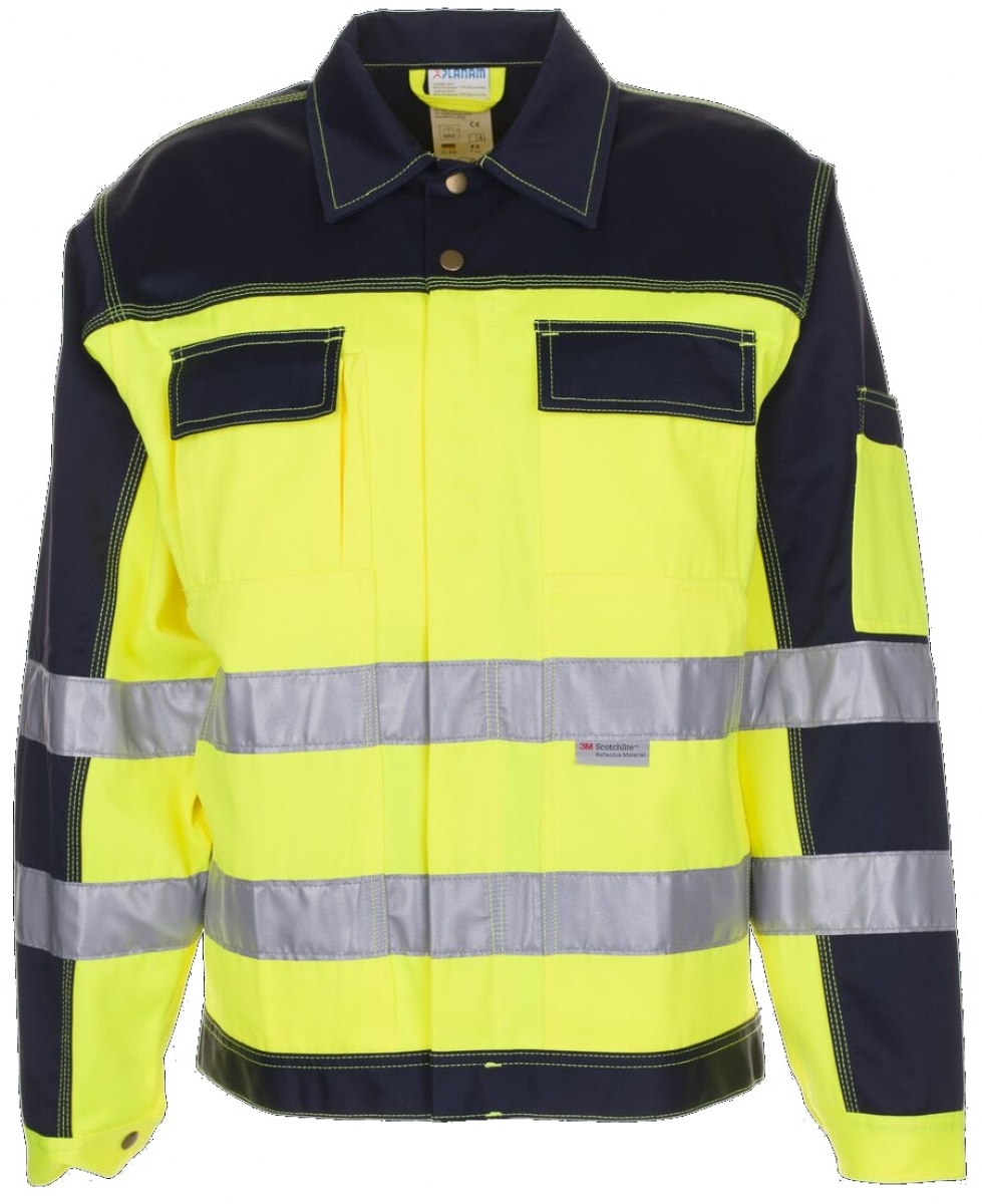 PLANAM-Warnschutz, Bund-Jacke, Warnjacke kontrast gelb/marine