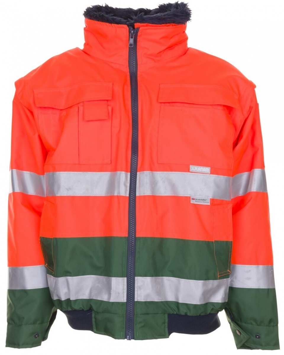 PLANAM-Warnschutz, Warn-/Wetter-Schutz Comfort-Jacke kontrast orange/grn
