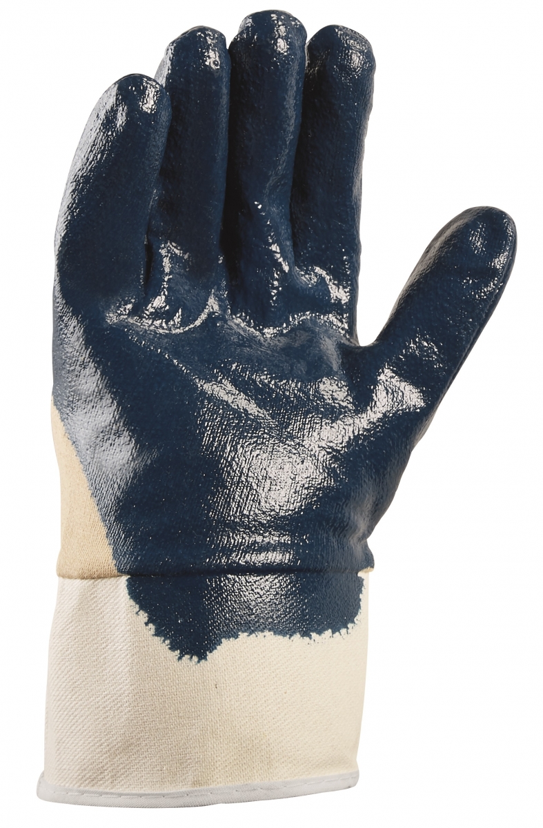 BIG-TEXXOR-Nitril-Handschuhe, Stulpe, beige/blau