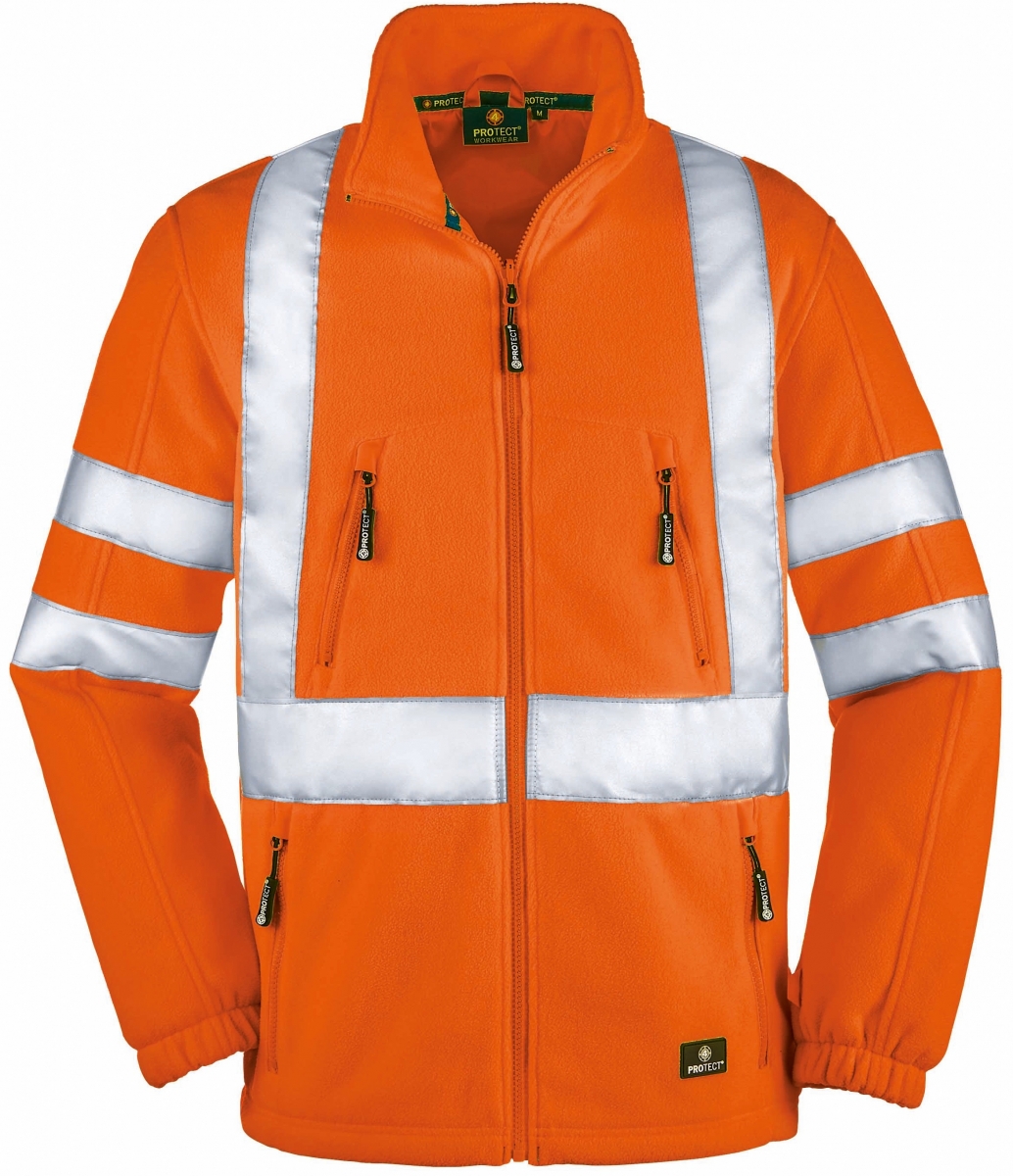 BIG-4-Protect-Warnschutz-Fleece-Jacke, Seattle, leuchtorange
