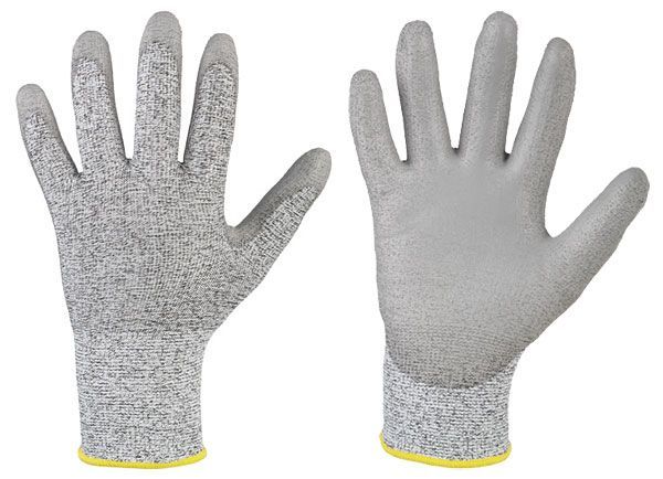 F-GOODJOB-Workwear, Schnittschutz-Arbeits-Handschuhe GREY CUTGRIP, VE = 12 Paar