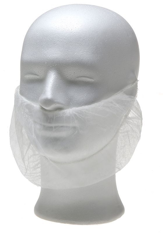 AMPRI-Einweg-Einmal-Bartmasken, MED COMFORT PP BARTMASKE, mit Elastikbndern, VE = Pkg.  100 Stck, wei