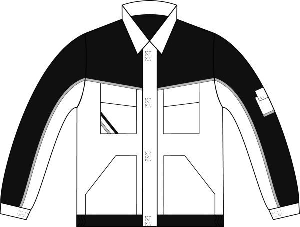 PLANAM-Workwear, Arbeits-Berufs-Bund-Jacke, MG Highline, zink/kornblau/rot