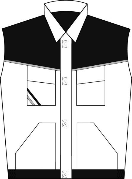 PLANAM-Workwear, Arbeitsweste, Weste MG Highline, schiefer/schwarz/rot