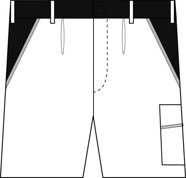 PLANAM-Workwear, Arbeits-Berufs-Shorts, MG Highline, schiefer/schwarz/rot