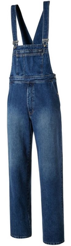 PIONIER-Workwear, Jeans-Arbeits-Berufs-Hose, Latzhose, DENIM, 14 1/2 oz, blau