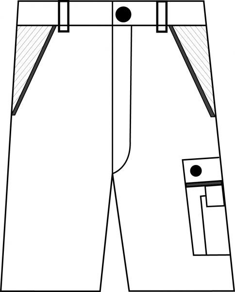 PLANAM-Workwear, Arbeits-Berufs-Shorts, MG Canvas 320, grau/schwarz