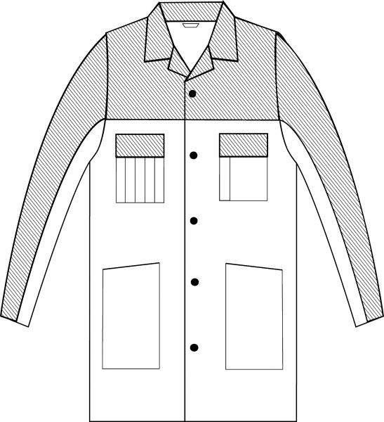 PLANAM-Workwear, Arbeits-Berufs-Mantel, Kittel, Tristep grau/schwarz