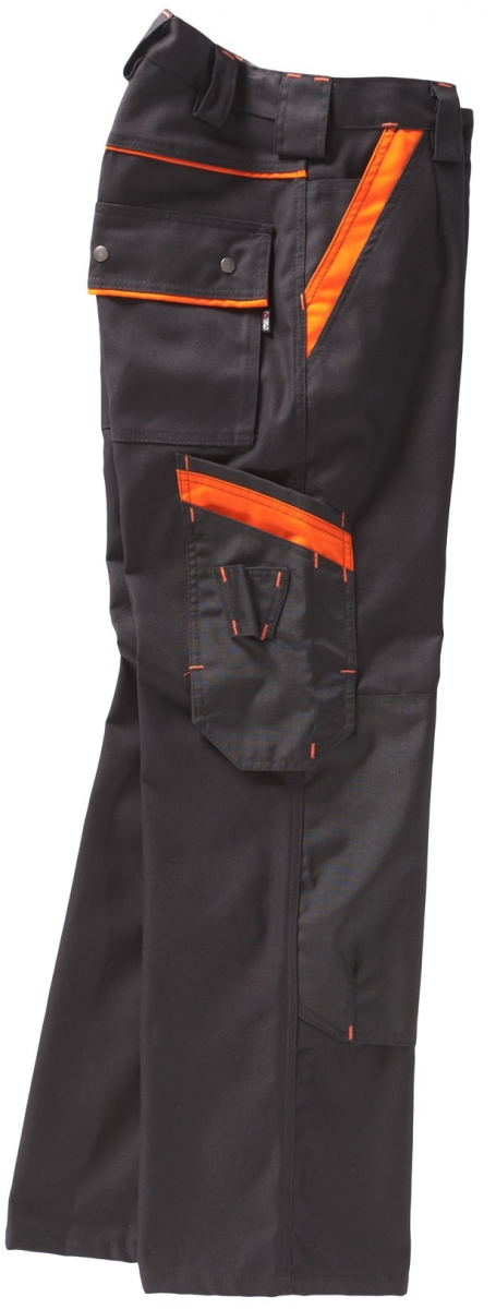 BEB-Workwear, Arbeitshose, Herren-Berufs-Bund-Hose, schwarz/orange