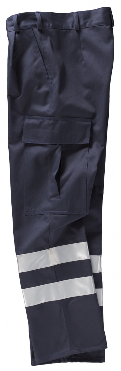 BEB-Workwear, Arbeitshose, Herren-Berufs-Bund-Hose, mit 2 Reflexstreifen, marine