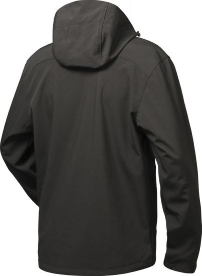F-ELYSEE-Workwear, Softshell-Jacke Zeta mit Kapuze schwarz/rot