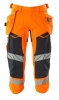 MASCOT-Workwear, Warnschutz-Dreiviertel Hose, ACCELERATE SAFE, warnorange/schwarzblau